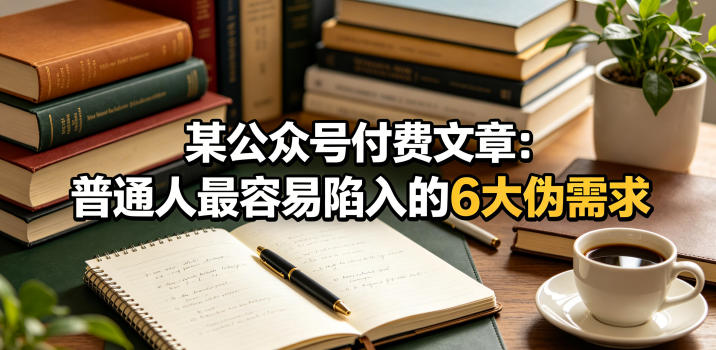 某公众号付费文章：普通人最容易陷入的6大伪需求-宇文网创