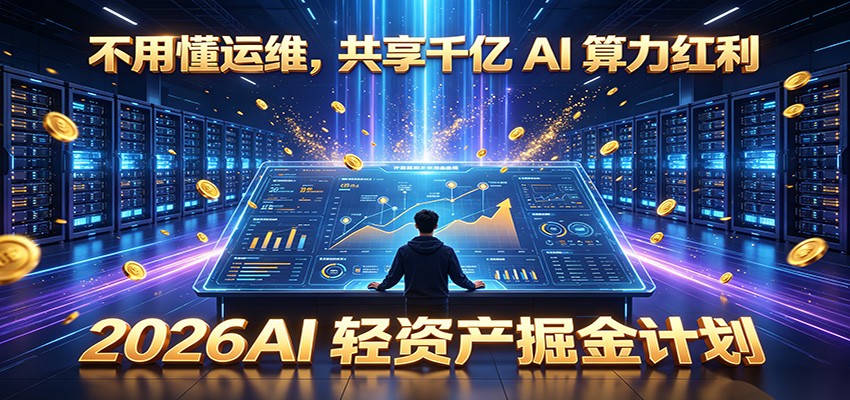 不用懂运维,共享千亿 AI 算力红利,2026AI 轻资产掘金计划-宇文网创