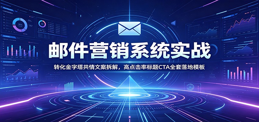 邮件营销系统实战：转化金字塔共情文案拆解，高点击率标题CTA全套落地模板-宇文网创