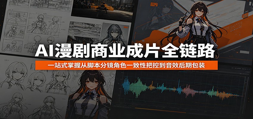 AI漫剧商业成片全链路：一站式掌握从脚本分镜角色一致性把控到音效后期包装-宇文网创