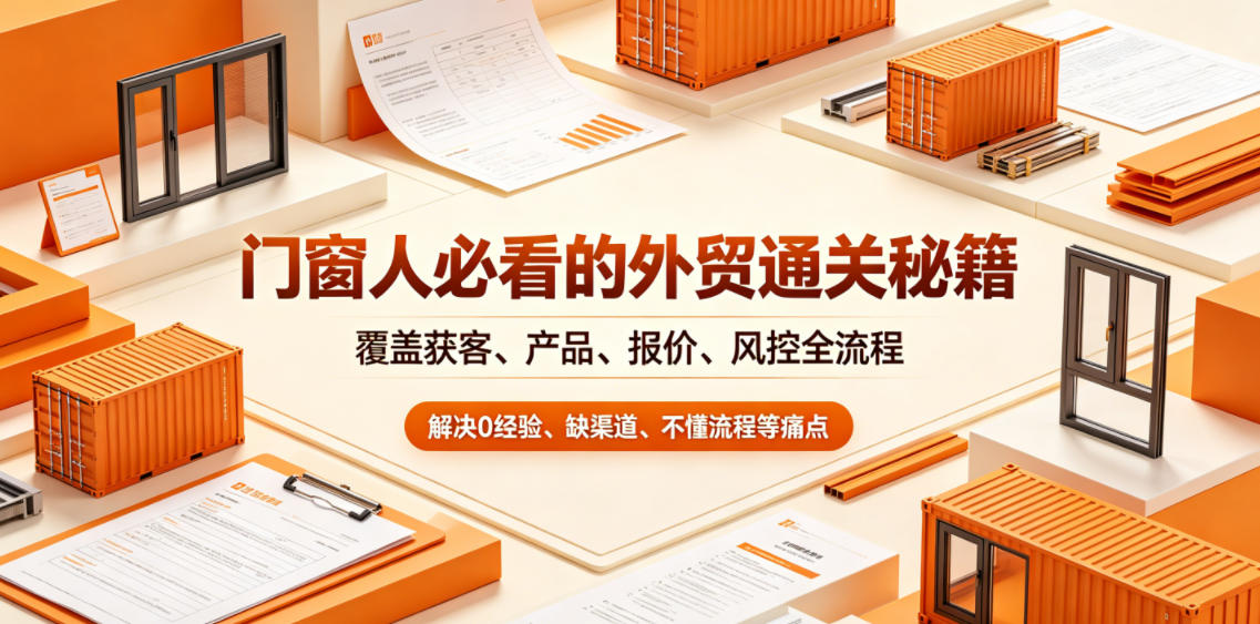 门窗人必看的外贸通关秘籍，块覆盖获客、产品、报价、风控全流程，解决0经验、缺渠道、不懂流程等痛点-宇文网创