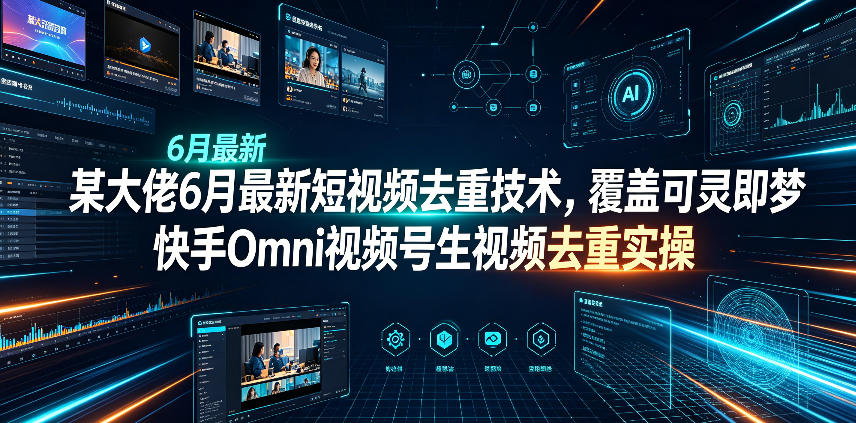 某大佬6月最新短视频去重技术,覆盖可灵即梦快手Omni视频号生视频去重实操-宇文网创