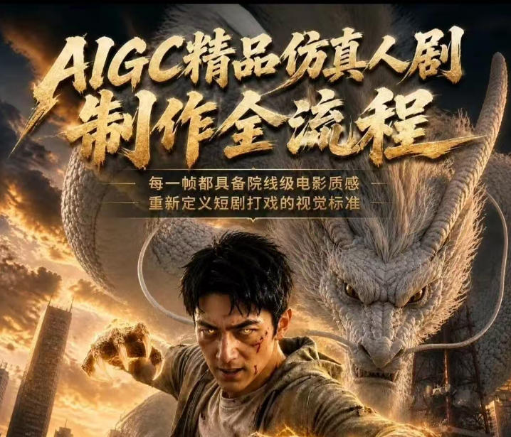 AIGC精品仿真人剧豢龙人全流程制作解析2026,国风仿真人创作+打斗剧情+人设编排,一站式AI短剧入门-宇文网创
