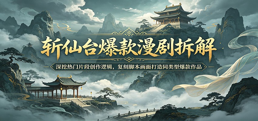 斩仙台爆款漫剧拆解:深挖热门片段创作逻辑,复刻脚本画面打造同类型爆款作品-宇文网创