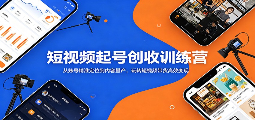 短视频起号创收训练营:从账号精准定位到内容量产,玩转短视频带货高效变现-宇文网创
