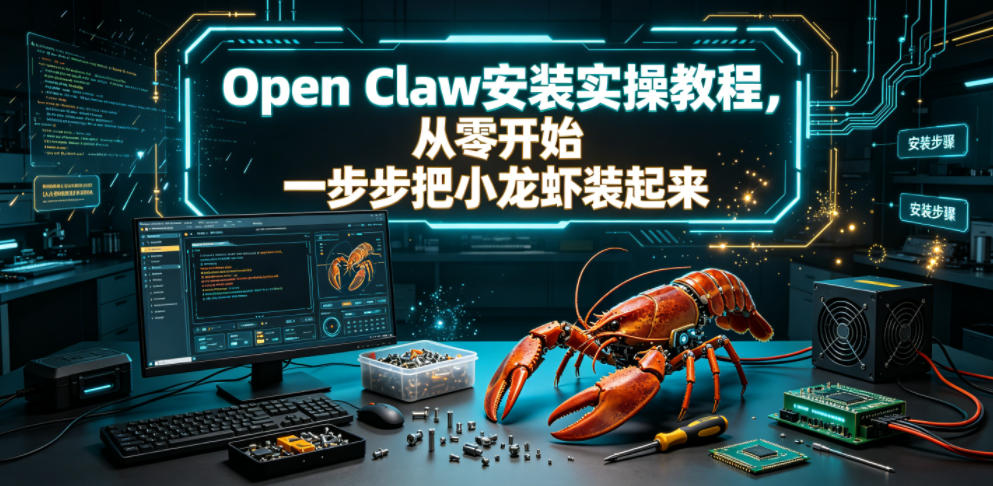 Open Claw安装实操教程，从零开始一步步一步步把小龙虾装起来-宇文网创