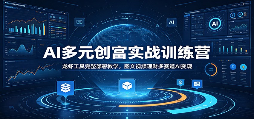 AI多元创富实战训练营：龙虾工具完整部署教学，图文视频理财多赛道AI变现-宇文网创