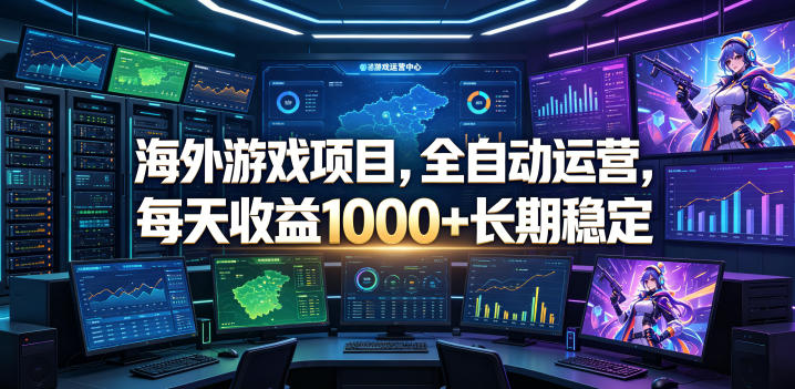 海外游戏项目，全自动运营，每天收益1000+长期稳定【揭秘】-宇文网创