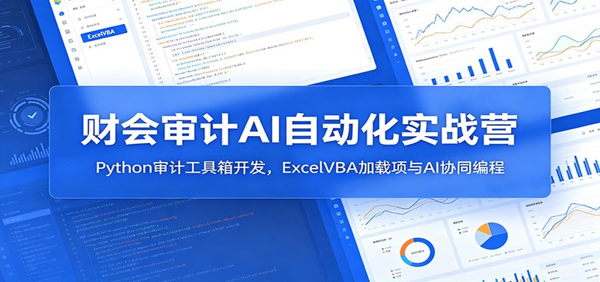 财会审计AI自动化实战营：Python审计工具箱开发，ExcelVBA加载项与AI协同编程-宇文网创