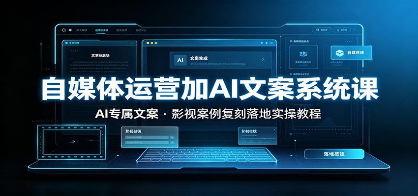 自媒体运营加AI文案系统课::AI专属文案,影视案例复刻落地实操教程-宇文网创