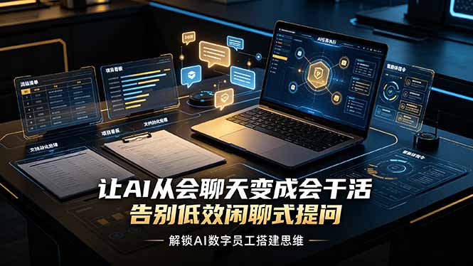 （19130期）让AI从会聊天变成会干活，告别低效闲聊式提问，解锁AI数字员工搭建思维-宇文网创