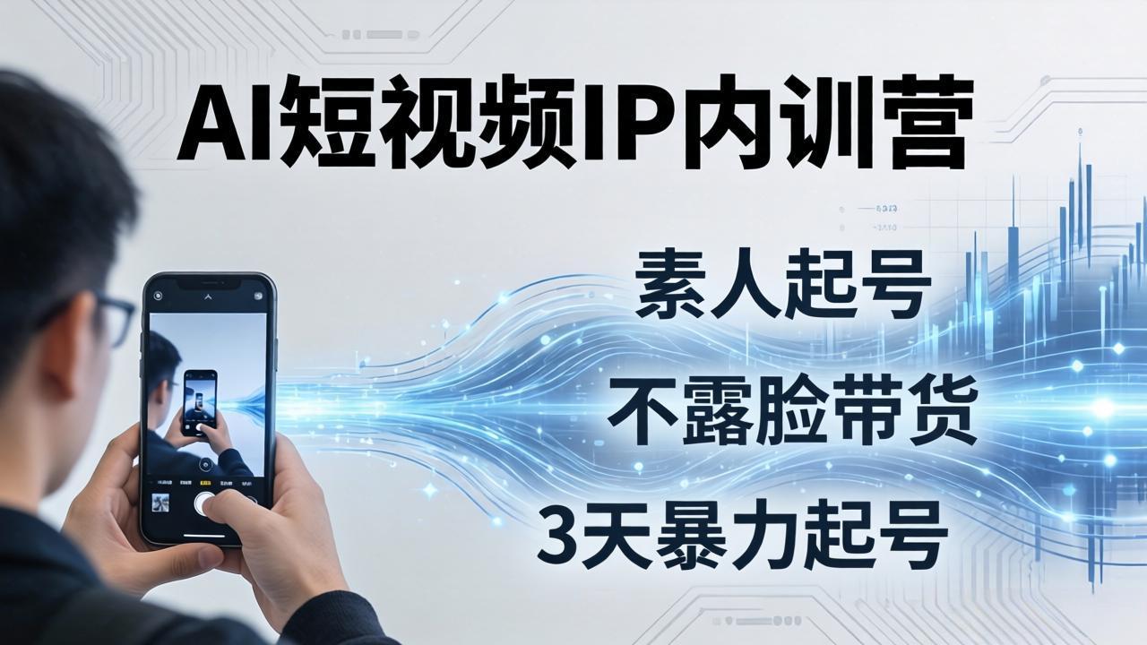 （19208期）2026AI短视频IP内训营-更新：从素人起号到不露脸带货，3天暴力起号全流程拆解-宇文网创