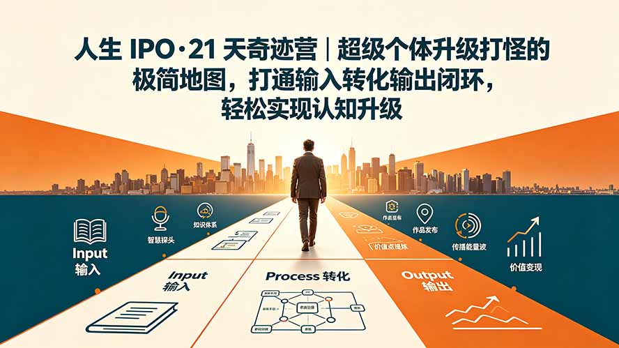 (19532期)人生 IPO-21 天奇迹营|超级个体升级打怪的极简地图,打通输入转化输出闭环,轻松实现认知升级-宇文网创