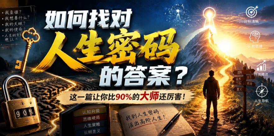 （19601期）付费文章：如何找对人生密码的答案？这一篇让你比90%的大师还厉害！-宇文网创