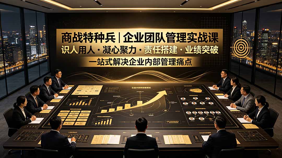 (19534期)商战特种兵|企业团队管理实战课:识人用人|凝心聚力|责任搭建|业绩突破,一站式解决企业内部管理痛点-宇文网创