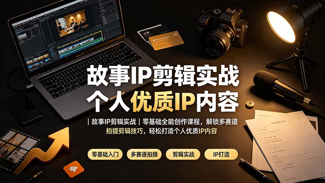 (19550期)故事IP剪辑实战|零基础全能创作课程,解锁多赛道拍摄剪辑技巧,轻松打造个人优质IP内容-宇文网创