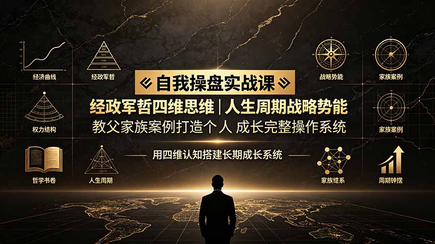 （19398期）自我操盘实战课：经政军哲四维思维｜人生周期战略势能｜教父家族案例打造个人成长完整操作系统-宇文网创