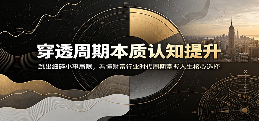 穿透周期本质认知提升：跳出细碎小事局限，看懂财富行业时代周期掌握人生核心选择-宇文网创
