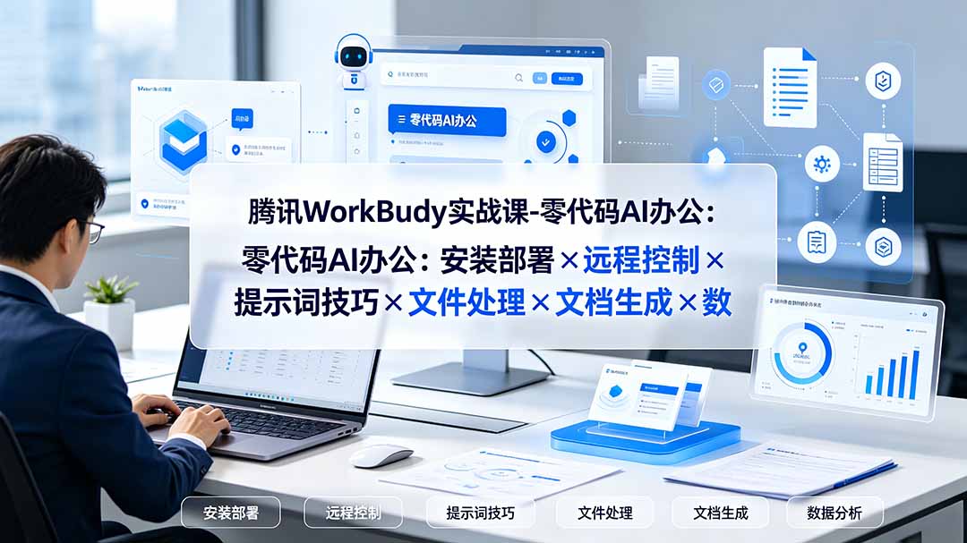 （19325期）腾讯WorkBuddy实战课-零代码AI办公：安装部署×远程控制×提示词技巧×文件处理×文档生成×数据分析-宇文网创