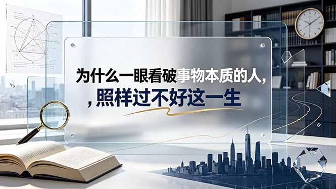 (19165期)付费文章:为什么一眼看破事物本质的人,照样过不好这一生-宇文网创