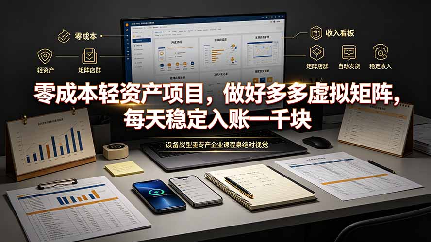 (19522期)零成本轻资产项目,做好多多虚拟矩阵,每天稳定入账一千块-宇文网创