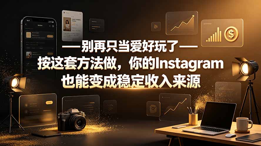 （19591期）别再只当爱好玩了——按这套方法做，你的Instagram也能变成稳定收入来源-宇文网创