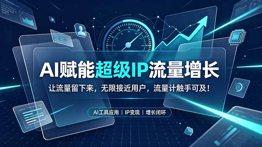 (19453期)AI赋能超级IP流量增长:让流量留下来,无限接近用户,流量计触手可及!-宇文网创