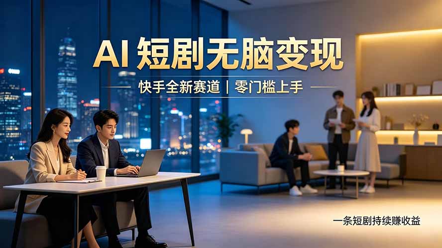（19577期）别乱找副业了，快手 AI 短剧零门槛长久被动增收-宇文网创