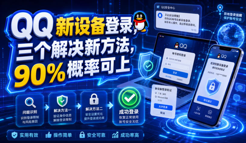 QQ新设备登录,三个解决新方法,90%概率可上-宇文网创