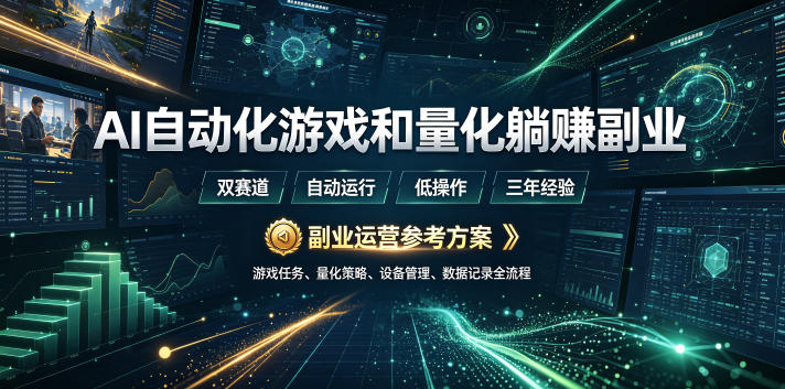 （19388期）AI全自动游戏和量化躺赚副业：日入几百，稳定运行三年的项目！-宇文网创