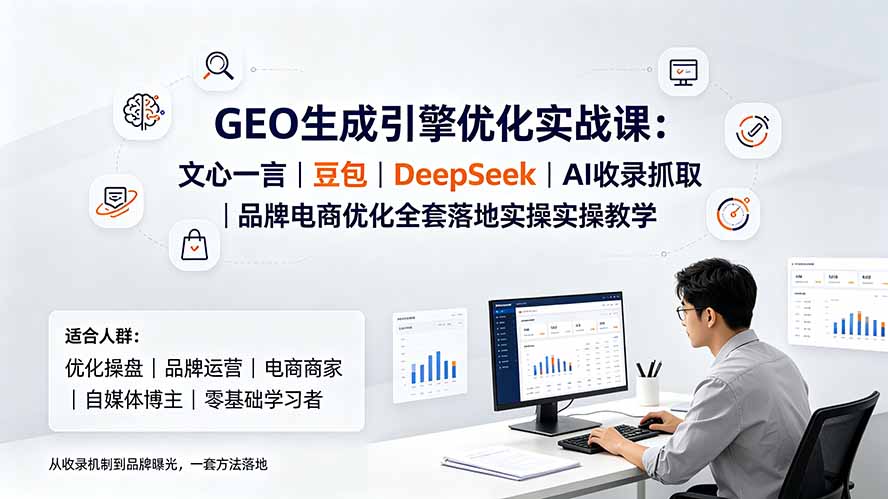 (19456期)GEO生成引擎优化实战课:文心一言|豆包|DeepSeek|AI收录抓取|品牌电商优化全套落地实操教学-宇文网创