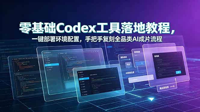 （19152期）零基础Codex工具落地教程，一键部署环境配置，手把手复刻全品类AI成片流程-宇文网创