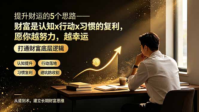 (19233期)付费文章:提升财运的5个思路——财富是认知x行动x习惯的复利,愿你越努力,越幸运-宇文网创