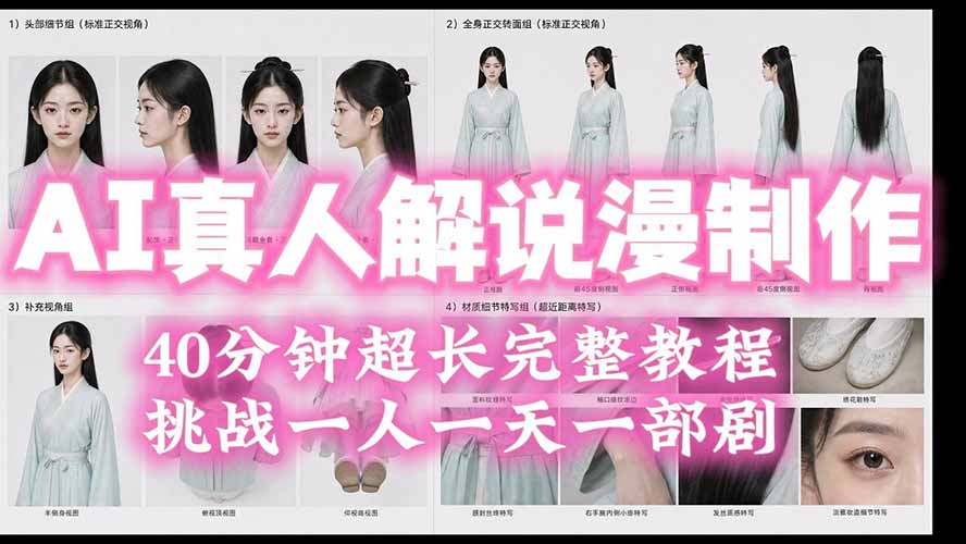 （19508期）2026AI真人解说漫剧制作40分钟超长完整教程：自动批量化制作，挑战一人一天一部剧！-宇文网创