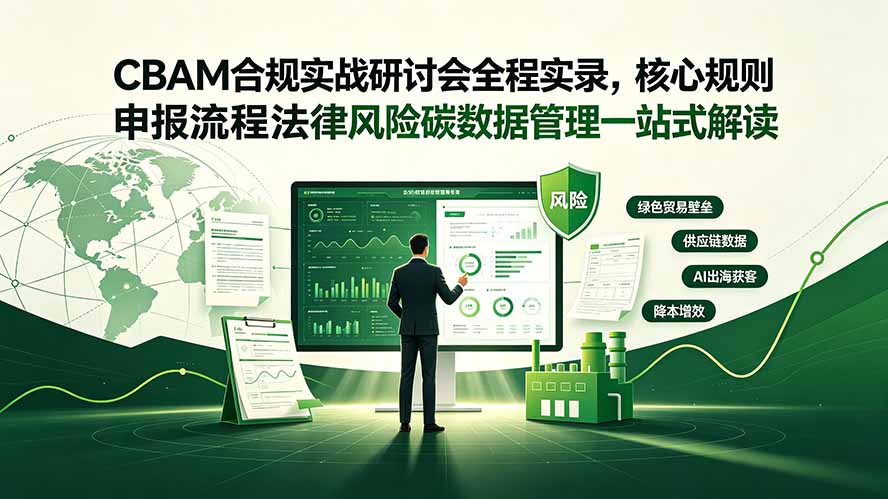 (19235期)CBAM合规实战研讨会全程实录,核心规则申报流程法律风险碳数据管理一站式解读-宇文网创