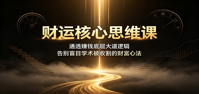 财运核心思维课:通透赚钱底层大道逻辑,告别盲目学术被收割的财富心法-宇文网创