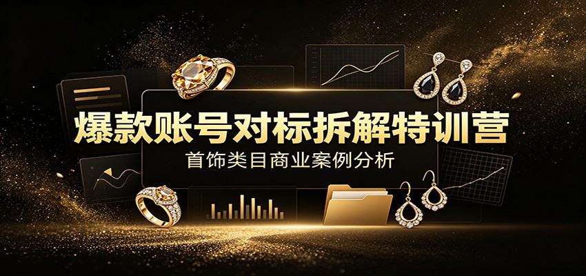 爆款账号对标拆解特训营:首饰类目商业案例分析,配套完整资料内容-宇文网创