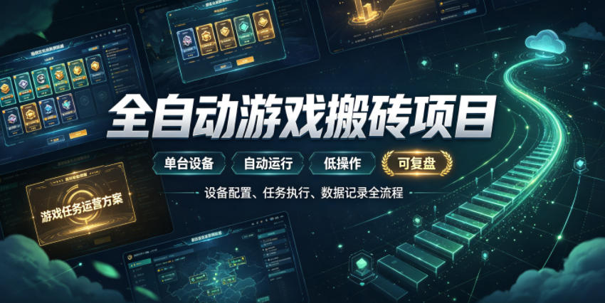 实现全自动游戏搬砖躺賺，每日稳定收益千元，近几年最稳，一台设备就能做！【揭秘】-宇文网创