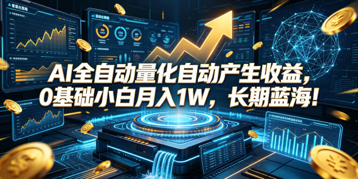 AI全自动量化自动产生收益,0基础小白月入1W,长期蓝海!【揭秘】-宇文网创