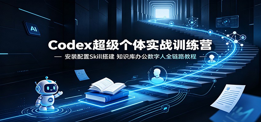 Codex超级个体实战训练营：安装配置Skill搭建，知识库办公数字人全链路教程-宇文网创