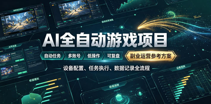 AI全自动游戏躺賺副业：日入几百，稳定运行三年的项目！【揭秘】-宇文网创