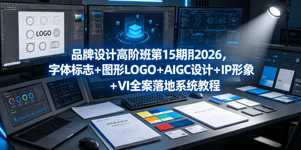 品牌设计高阶班第15期2026，字体标志＋图形LOGO＋AIGC设计＋IP形象＋VI全案落地系统教程-宇文网创