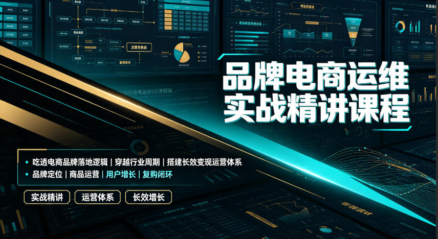 品牌电商运维实战精讲课程|吃透电商品牌落地逻辑、穿越行业周期、搭建长效变现运营体系-宇文网创