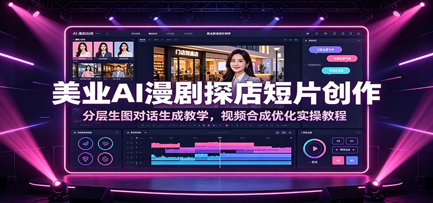 美业AI漫剧探店短片创作:分层生图对话生成教学,视频合成优化实操教程-宇文网创