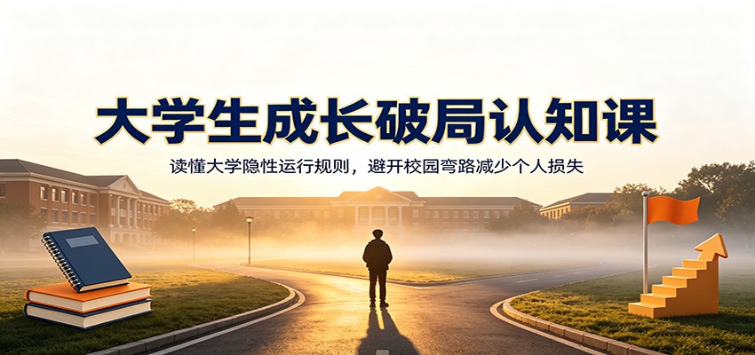 大学生成长破局认知课：读懂大学隐性运行规则，避开校园弯路减少个人损失-宇文网创