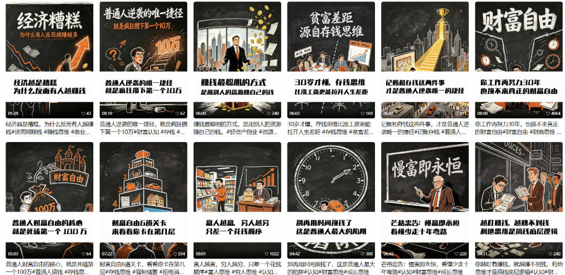图片[2]-【AI书单】财富书籍图文解读玩法，一键直出，几十条视频，跑出1000单，全流程拆解，新手也可以上手-宇文网创