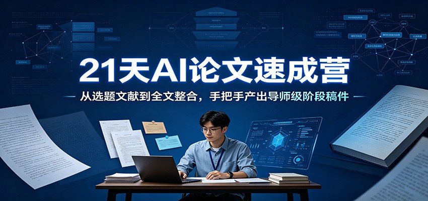21天AI论文速成营:从选题文献到全文整合,手把手产出导师级阶段稿件-宇文网创