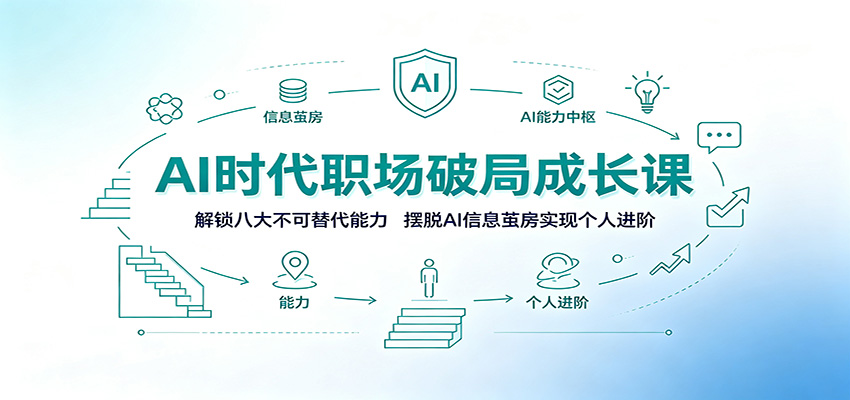 AI时代职场破局成长课：解锁八大不可替代能力，摆脱AI信息茧房实现个人进阶-宇文网创