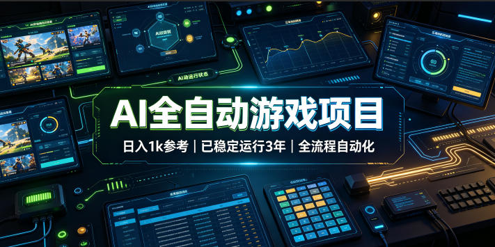 AI全自动游戏项目,日入1k,已稳定运行3年躺賺,全流程自动化!【揭秘】-宇文网创