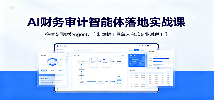 AI财务审计智能体落地实战课:搭建专属财务Agent,自制数据工具单人完成专业财税工作-宇文网创